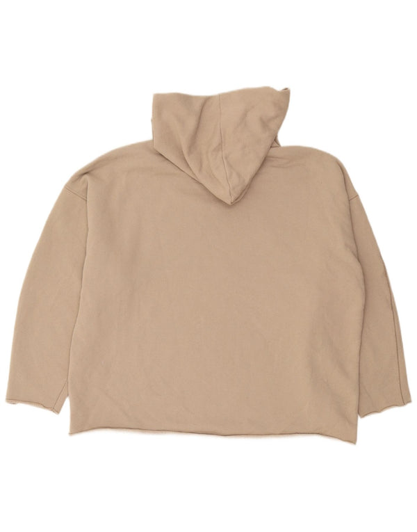 Maglione oversize con cappuccio da donna Zara UK 10 piccolo in cotone beige