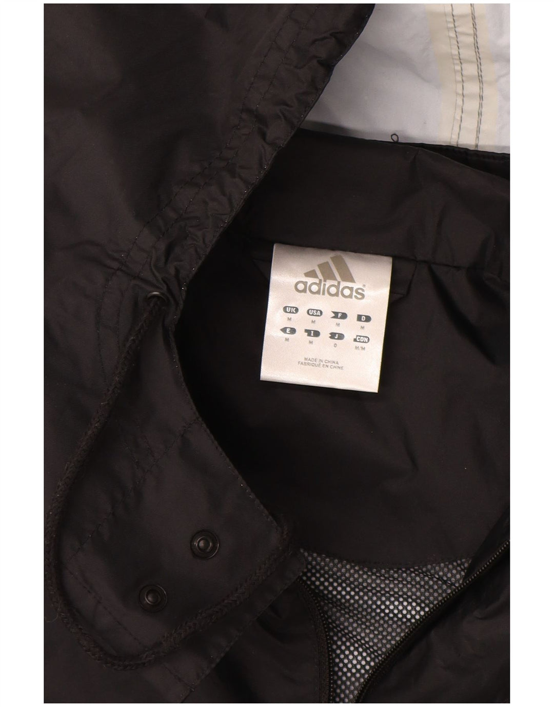 Giacca antipioggia con cappuccio da uomo Adidas UK 38 Medium Nero Poliammide