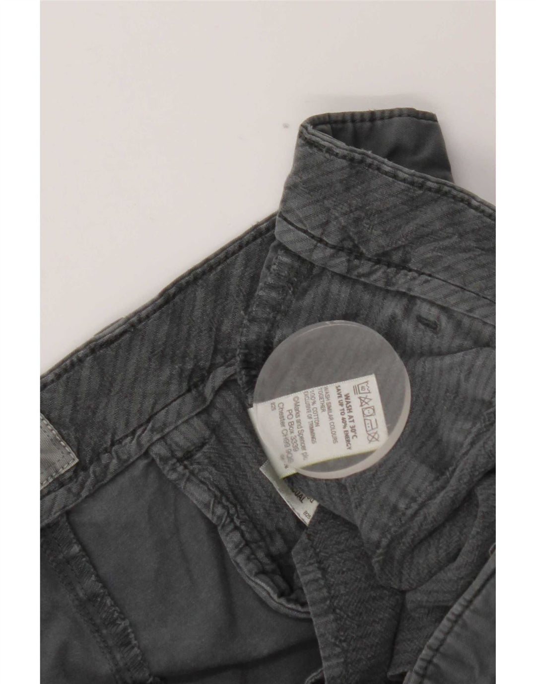 Pantaloncini chino da donna Marks & Spencer W36 grandi in cotone grigio