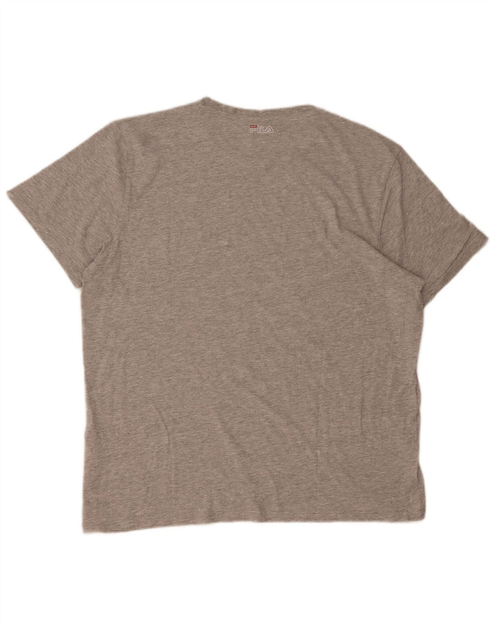 T-shirt grafica da uomo Fila Top grande grigio chiazzato