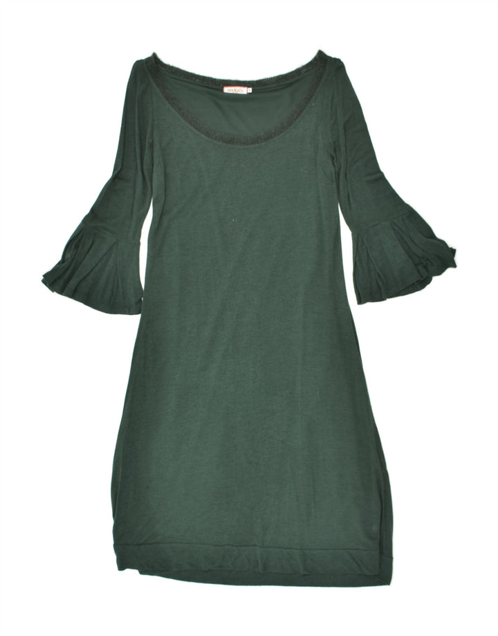 MAX & CO. Womens 3/4 Sleeve Basic Dress UK 10 Small Green | Vintage Max & Co. | Thrift | Second-Hand Max & Co. | Used Clothing | Messina Hembry 