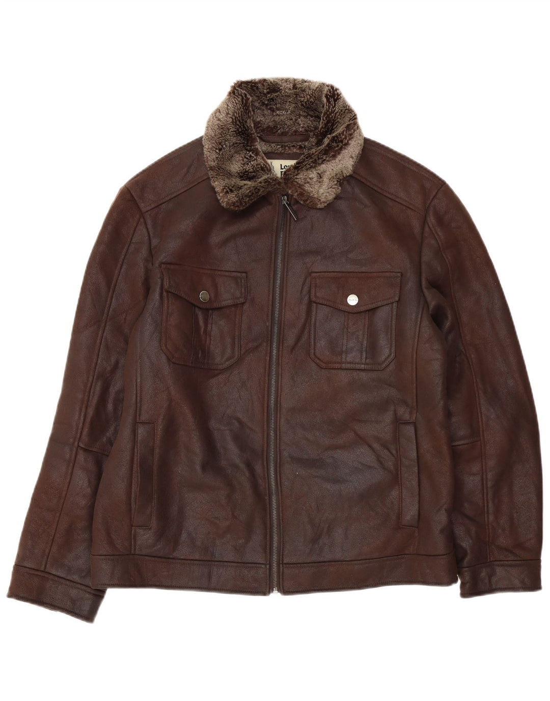 Giacca da uomo London Fog Heritage Sherpa UK 38 Acrilico marrone medio