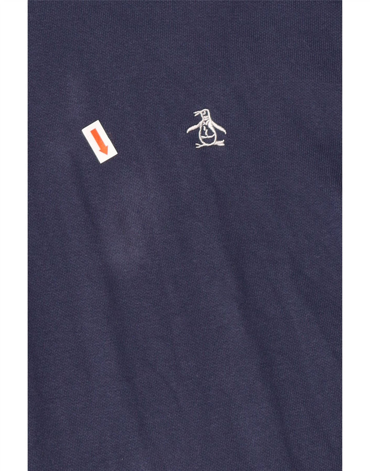 PENGUIN Felpa con cappuccio da uomo grande in cotone blu navy
