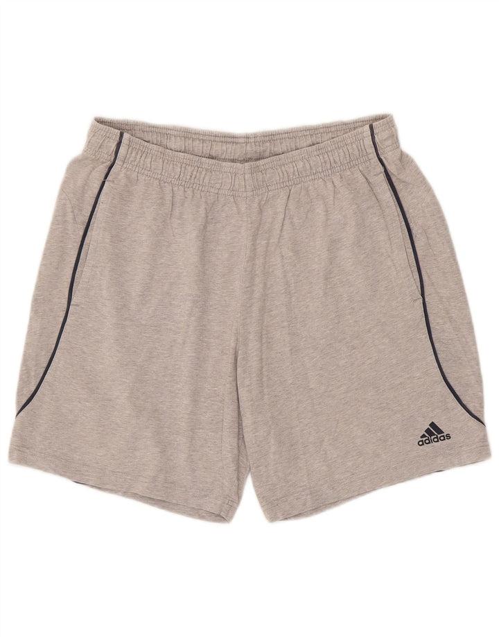 Pantaloncini sportivi da uomo Adidas in cotone grigio medio