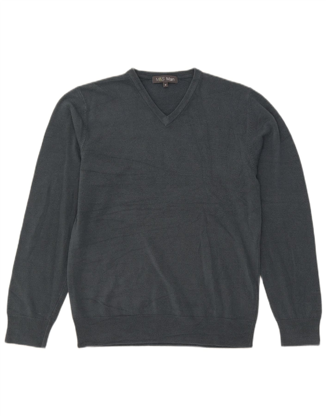 Maglione da uomo con scollo a V Marks & Spencer in acrilico grigio medio