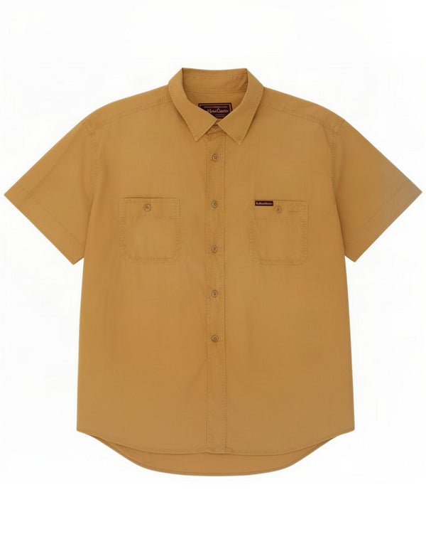 Marlboro Classics Camicia a maniche corte da uomo 3XL Giallo Cotone