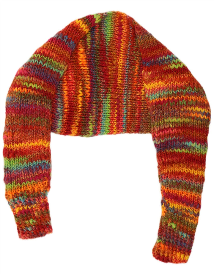 Maglione Bolero oversize da donna vintage UK 14 medio a righe multicolore