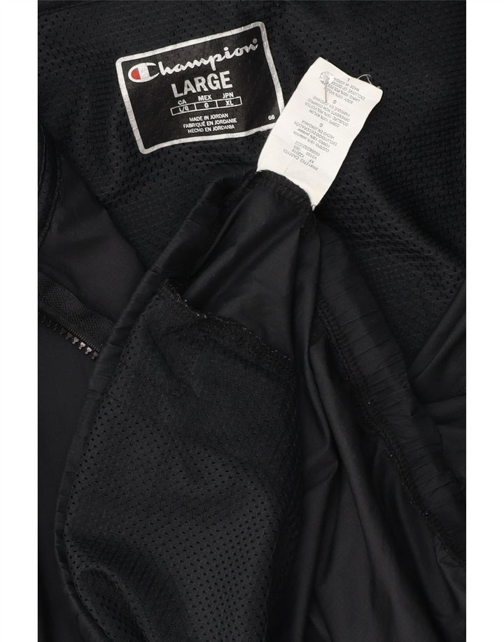 Giacca anorak con cappuccio grafico da uomo Champion UK 40 grande poliestere nero