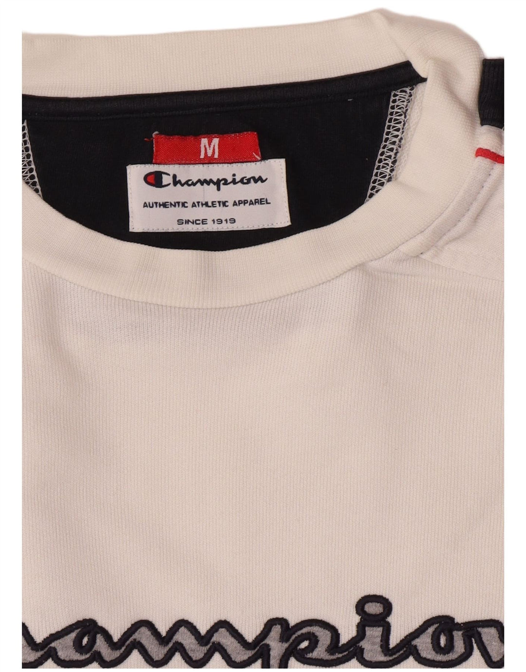 Felpa grafica da uomo Champion, maglione color block bianco medio