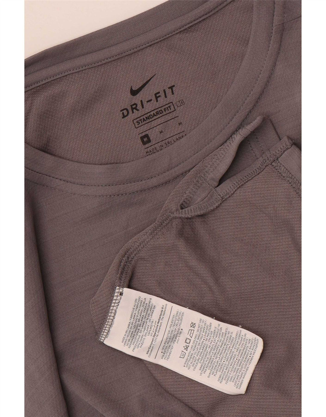 T-shirt Nike Dri Fit Standard Fit da uomo in poliestere grigio medio