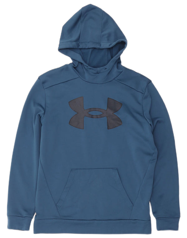 Felpa con cappuccio grafica da uomo Under Armour piccola in poliestere blu