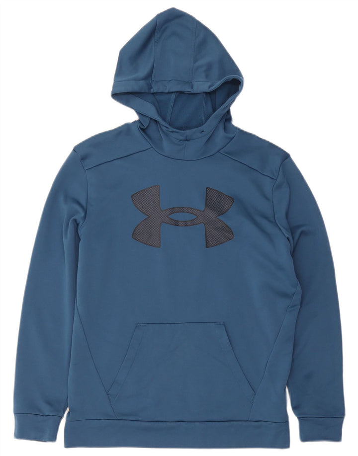 Felpa con cappuccio grafica da uomo Under Armour piccola in poliestere blu