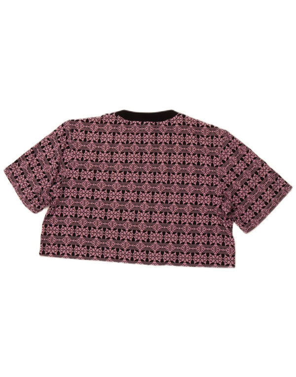 T-shirt grafica corta oversize da donna ADIDAS Top UK 6 XS cotone viola