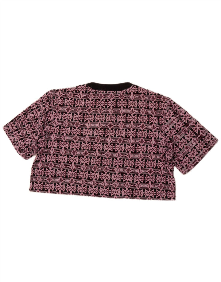 T-shirt grafica corta oversize da donna ADIDAS Top UK 6 XS cotone viola