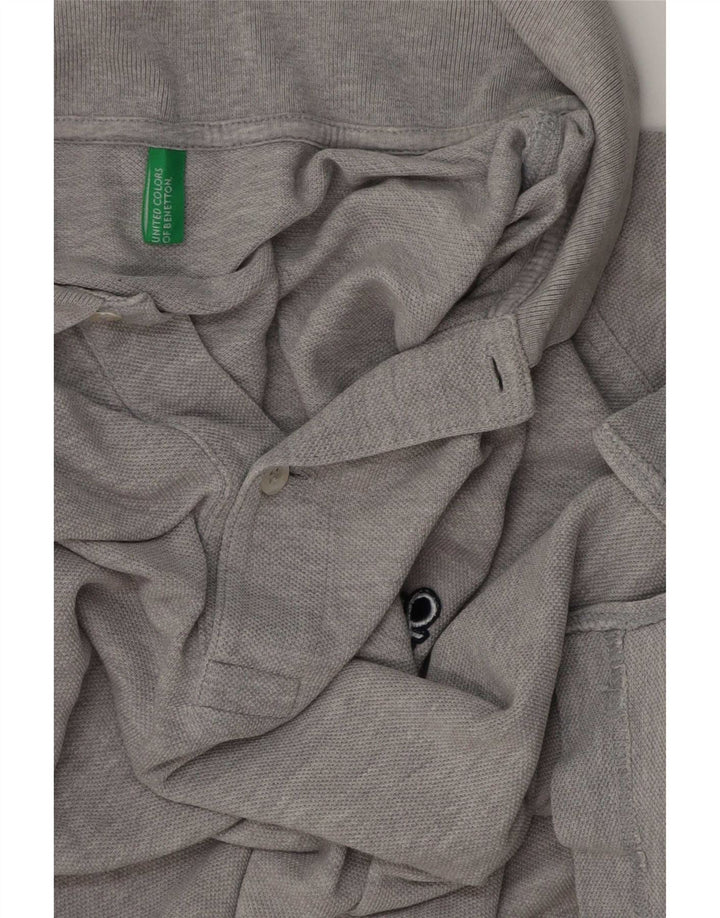 Polo Benetton Uomo Grigio Medio Flecked