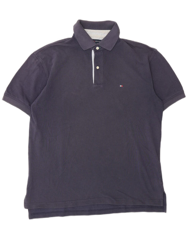 TOMMY HILFIGER Polo da uomo in cotone blu navy medio