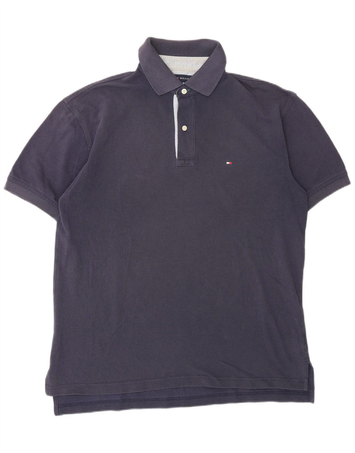 TOMMY HILFIGER Polo da uomo in cotone blu navy medio