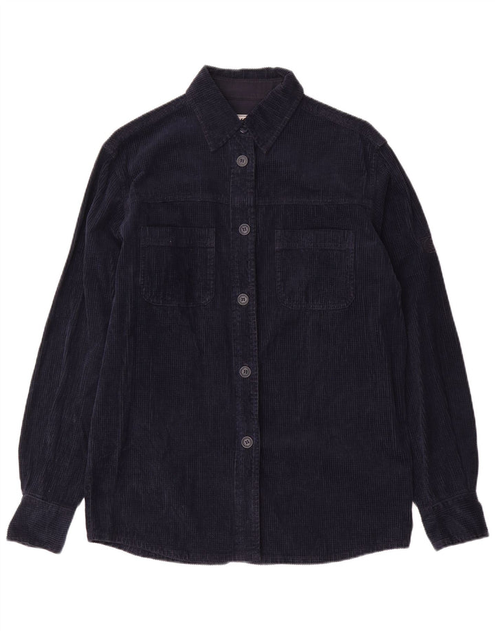 Camicia da uomo in velluto a coste Superga, cotone blu navy medio