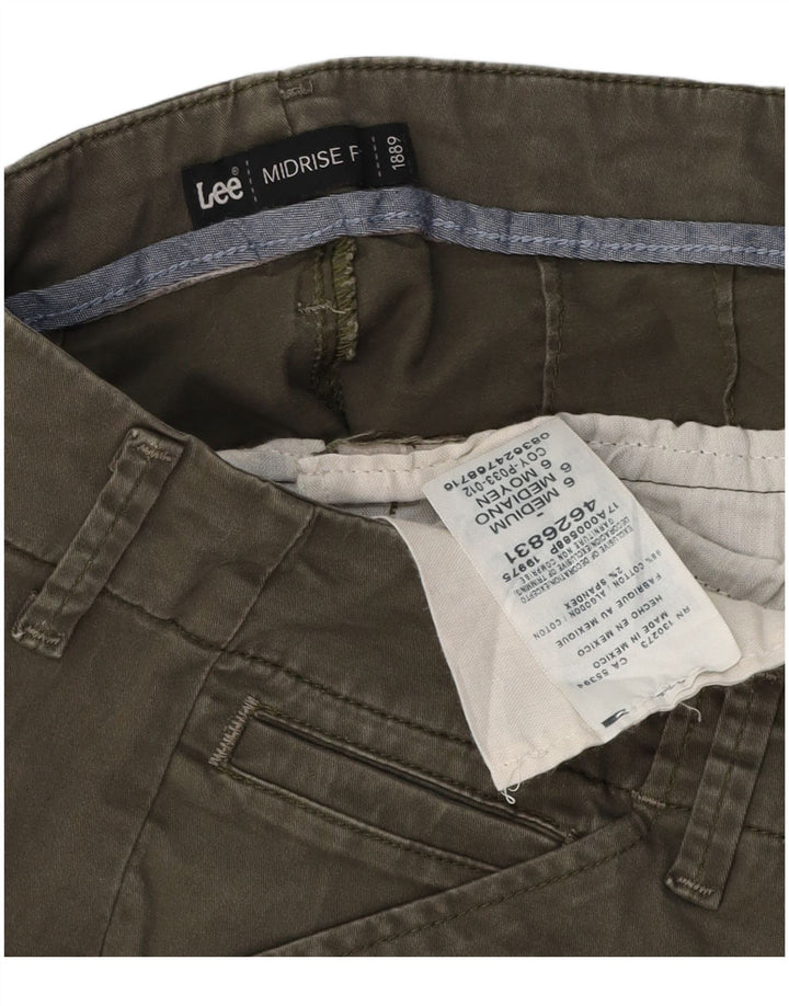 Pantaloncini casual da donna a vita media LEE US 6 medi W30 cotone kaki