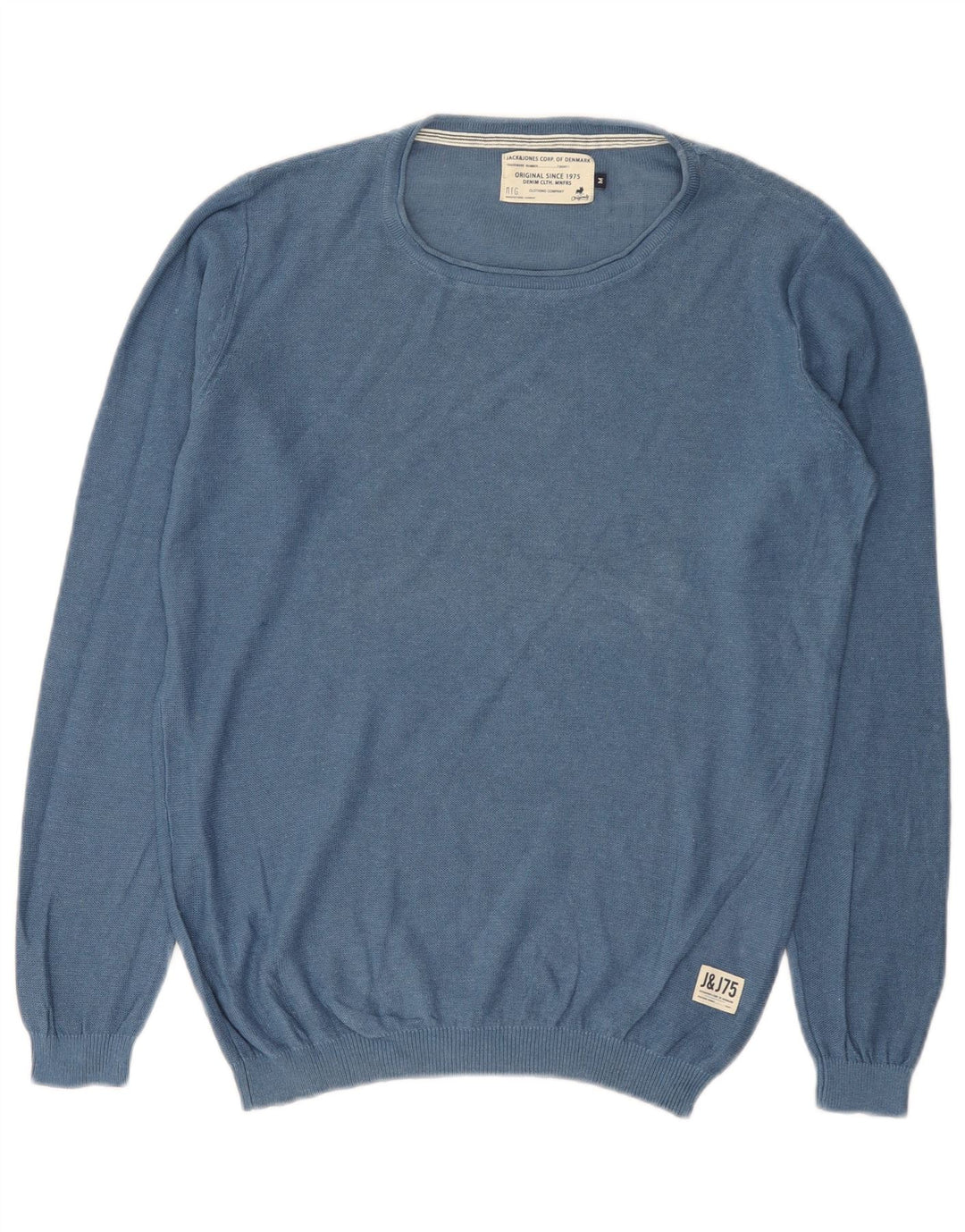 Jack & Jones Maglione da uomo con scollo a barca in lino blu medio
