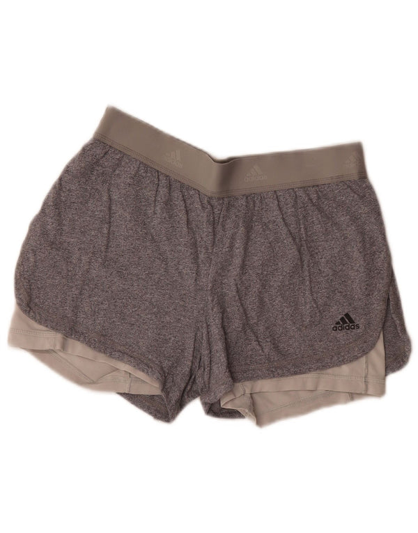 Pantaloncini sportivi Adidas Climalite Graphic da donna UK 8/10 Piccolo Grigio