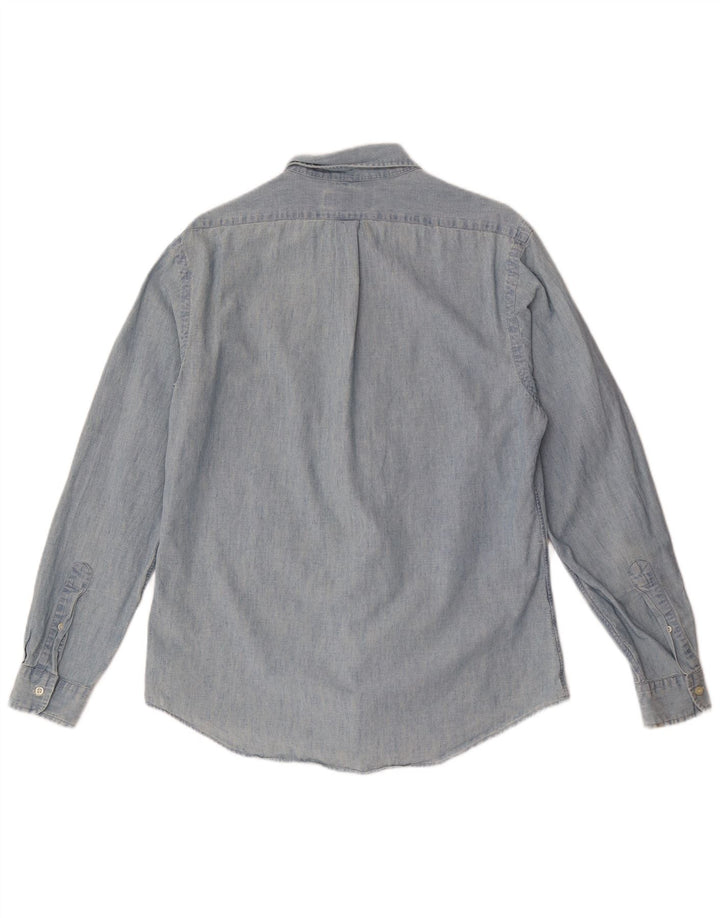 Camicia slim fit da uomo Ralph Lauren grande in cotone blu