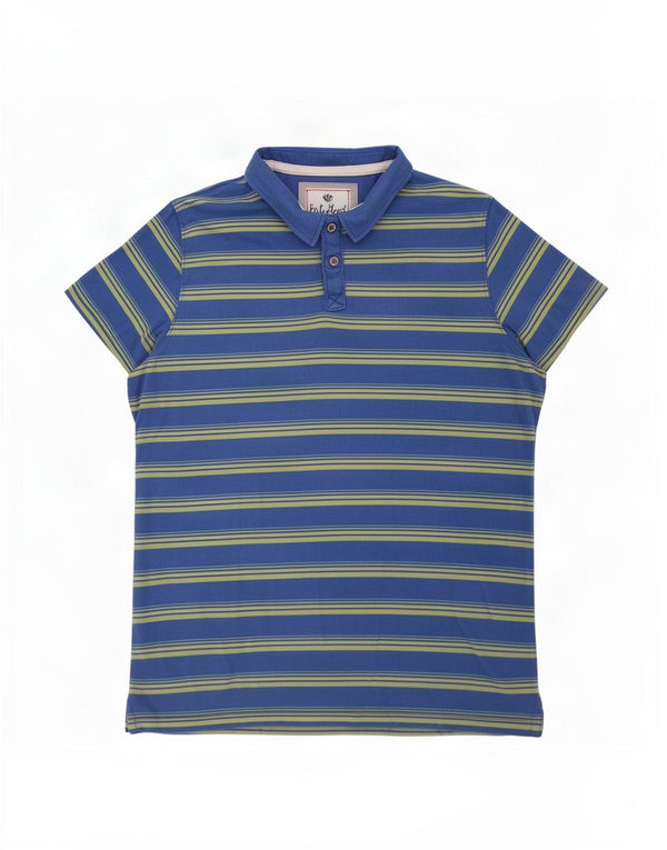 Polo da uomo Fat Face 2XL in cotone a righe blu