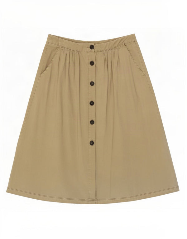 Benetton Womens Corduroy Skirt IT 38 XS W26 Green Cotton