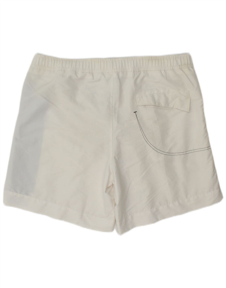 Bikkembergs Pantaloncini da bagno grafici da uomo grandi in poliestere bianco