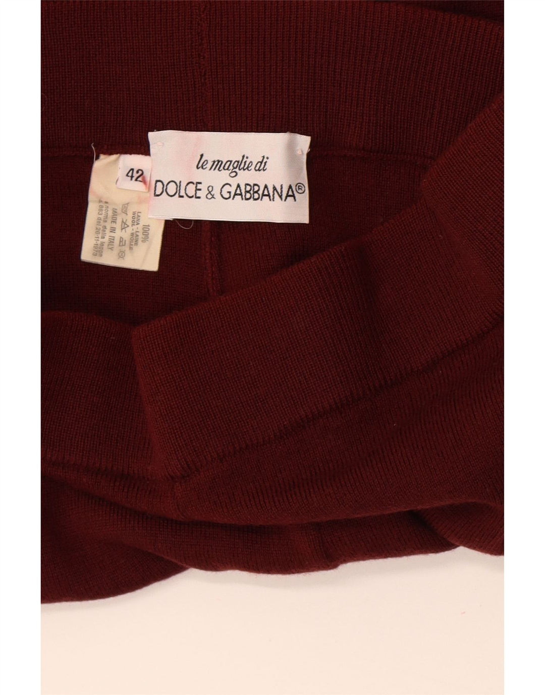Leggings in maglia da donna Dolce & Gabbana IT 42 Lana marrone medio medio