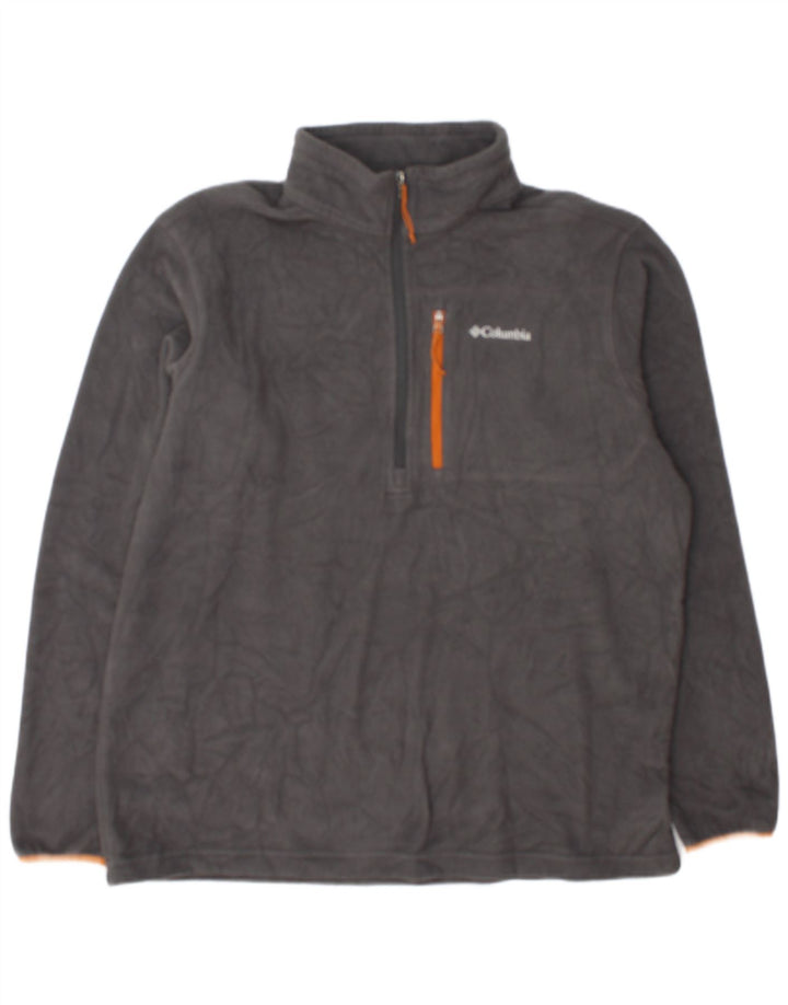 Maglione in pile Columbia da uomo con zip e collo XL in poliestere grigio