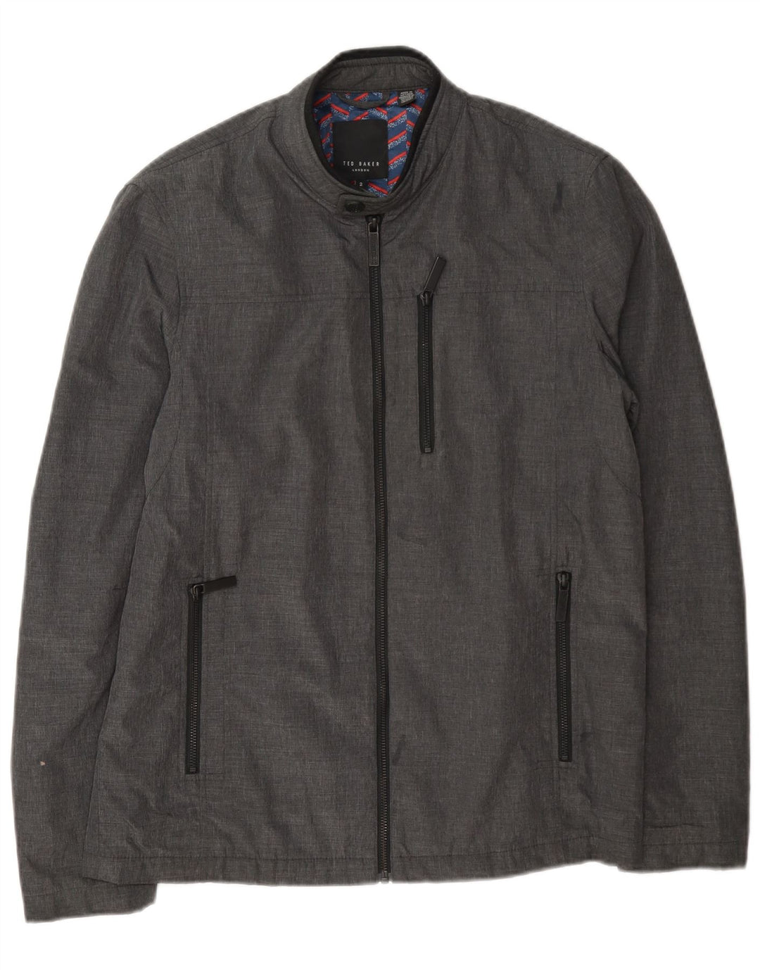 Giubbotto bomber da uomo Ted Baker taglia 2 piccolo grigio in poliammide