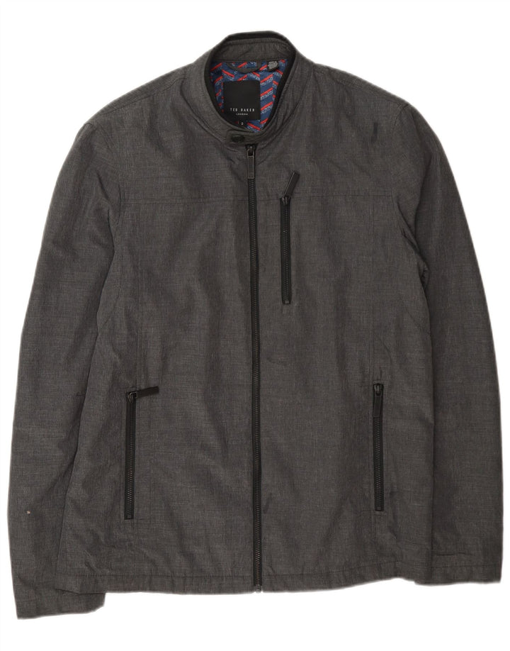 Giubbotto bomber da uomo Ted Baker taglia 2 piccolo grigio in poliammide