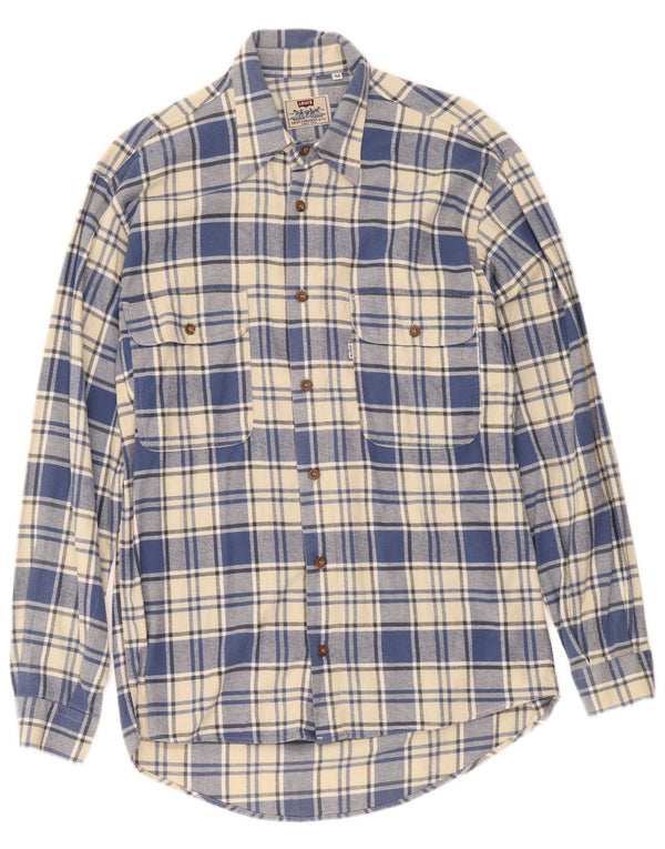 Camicia in flanella da uomo Levi's a quadri blu medio