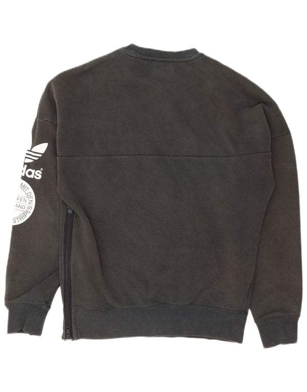 Felpa grafica da uomo Adidas maglione piccolo cotone grigio