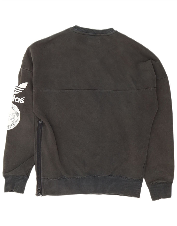 Felpa grafica da uomo Adidas maglione piccolo cotone grigio