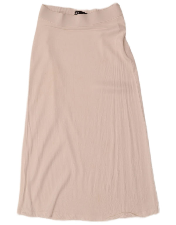 Gonna midi a vita alta da donna Zara piccola W26 bianca