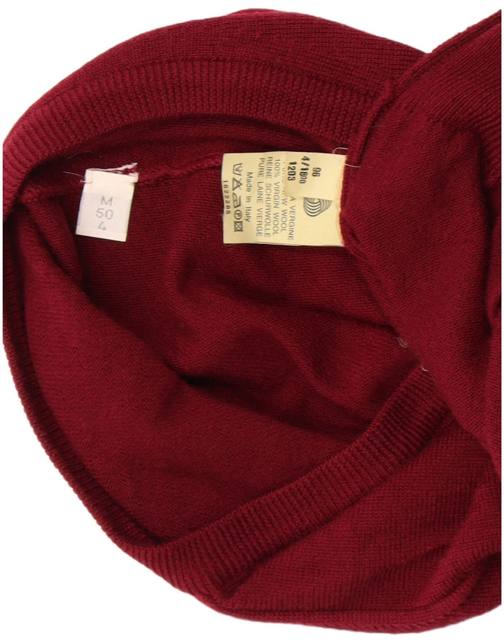 Maglione da uomo con scollo a V VINTAGE IT 50 Lana vergine marrone medio medio