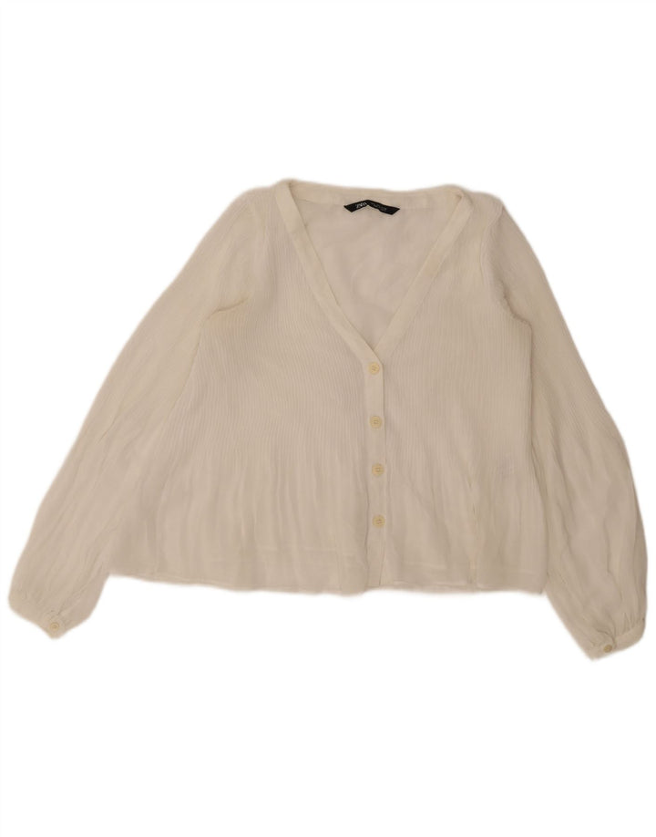 Camicetta da donna Zara UK 10 piccola bianca in poliestere