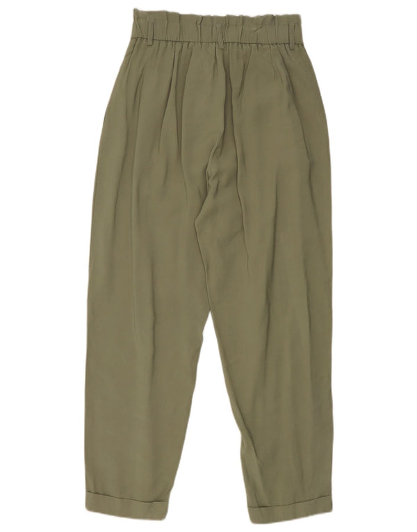 Pantaloni corti con pegging da donna Zara piccoli W27 L25 viscosa kaki