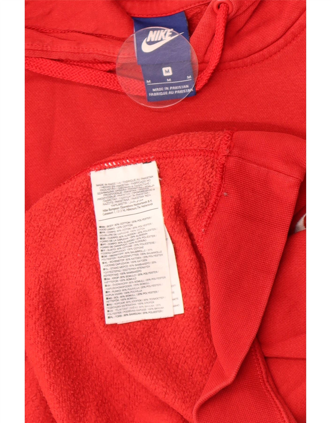 Maglia con cappuccio Nike da uomo in cotone rosso medio