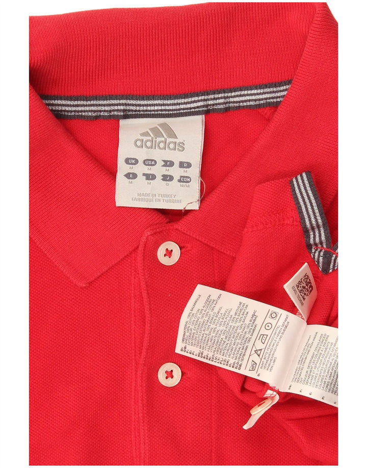 Polo Adidas da uomo in cotone rosso medio