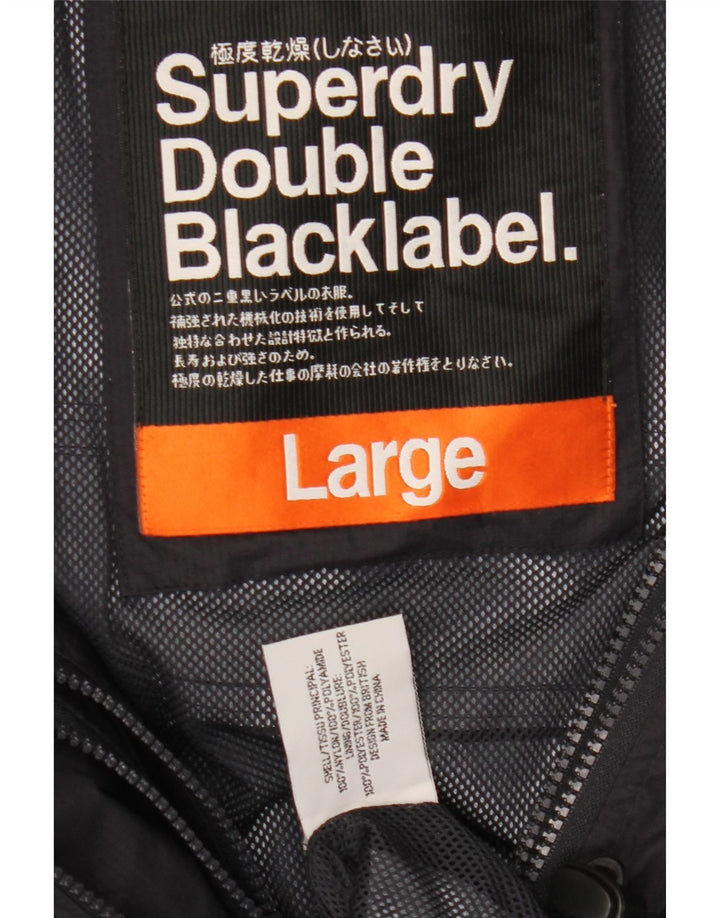 Giacca antipioggia da uomo Superdry UK 40 Large in nylon blu navy