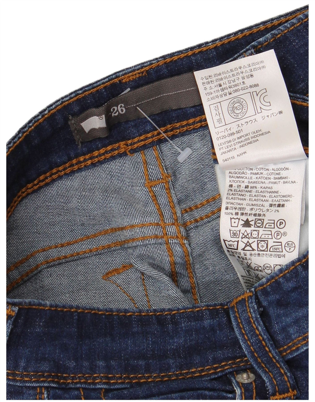 Jeans Capri da donna Levi's W26 L21 cotone blu navy