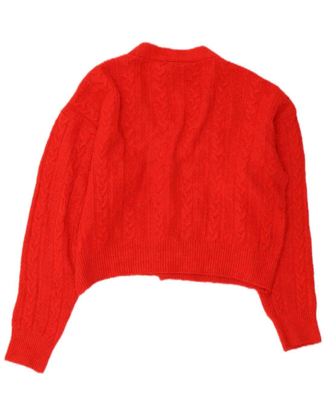 Maglione cardigan oversize corto da donna Zara UK 10 piccolo rosso