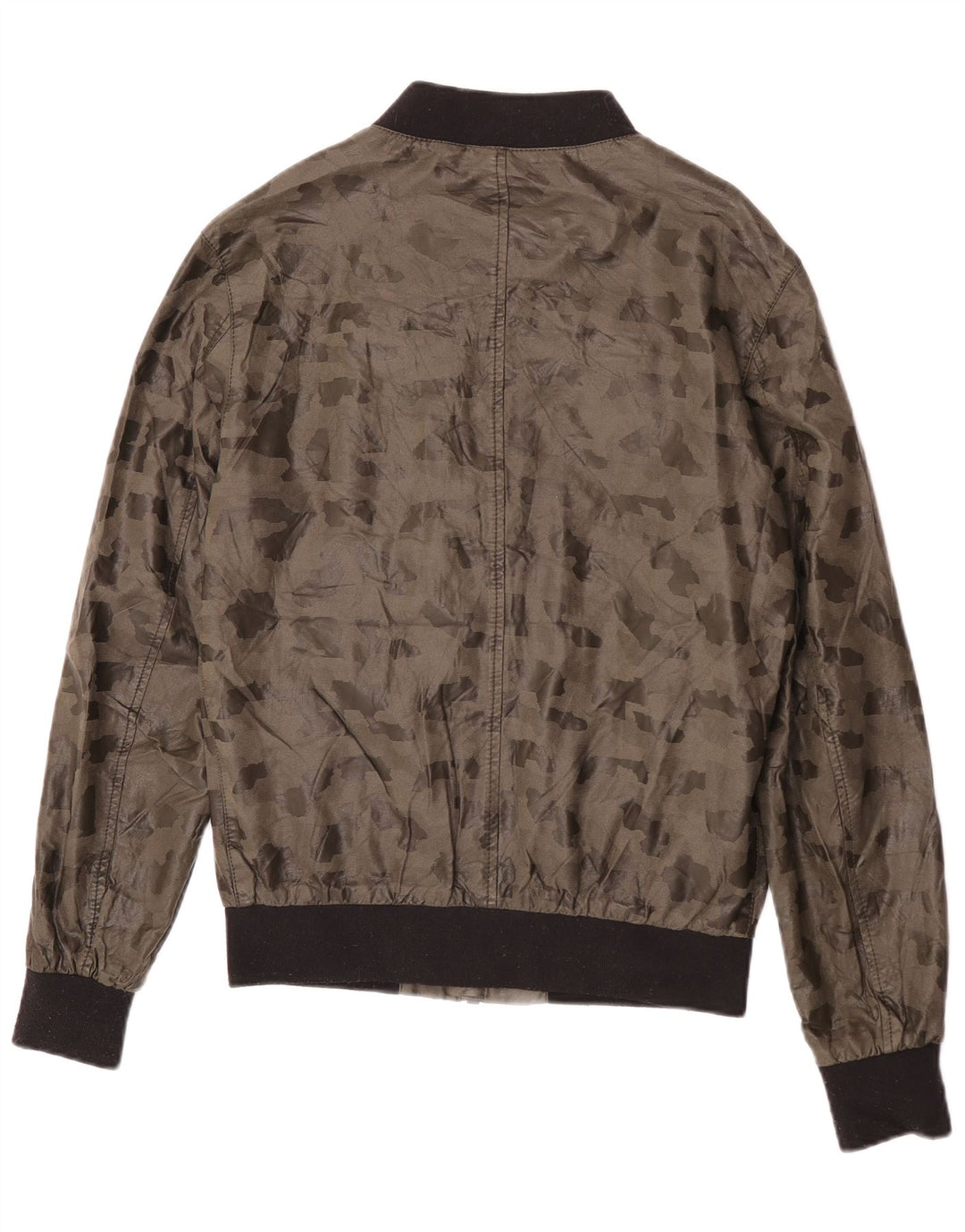 Giubbotto bomber da uomo in ecopelle Zara UK 38 mimetico kaki medio