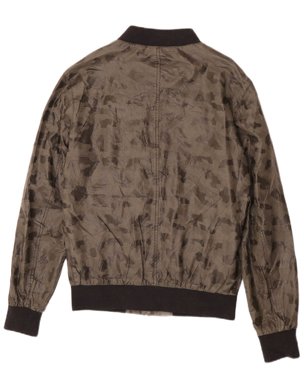 Giubbotto bomber da uomo in ecopelle Zara UK 38 mimetico kaki medio
