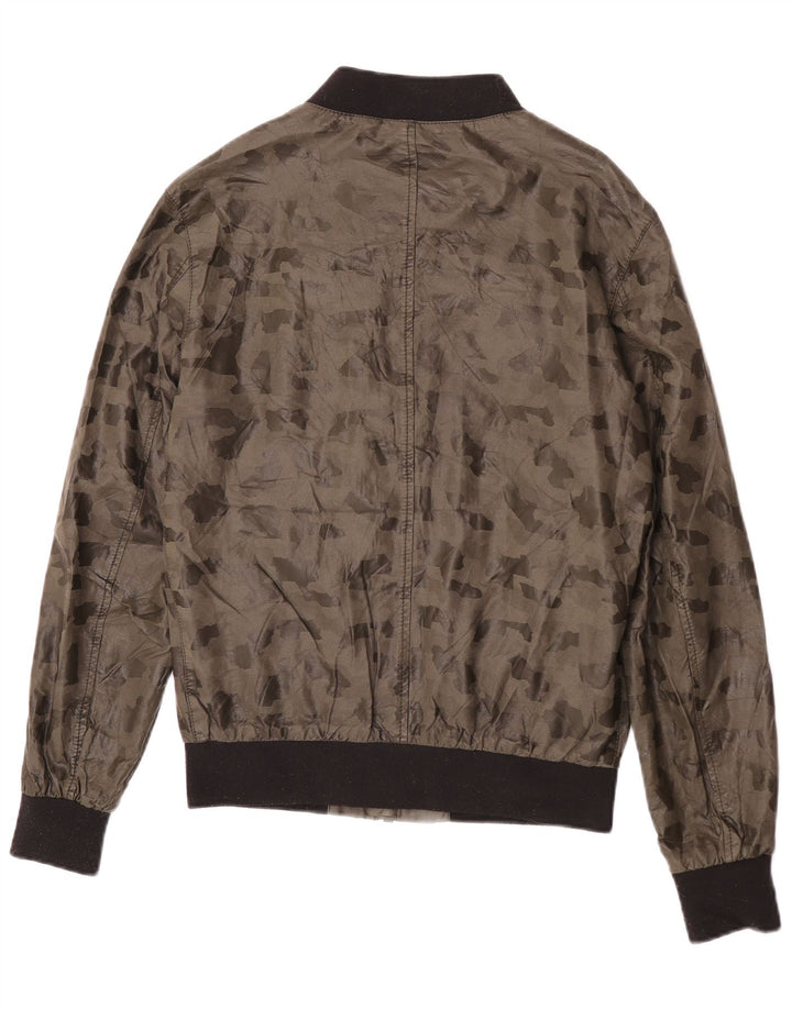 Giubbotto bomber da uomo in ecopelle Zara UK 38 mimetico kaki medio