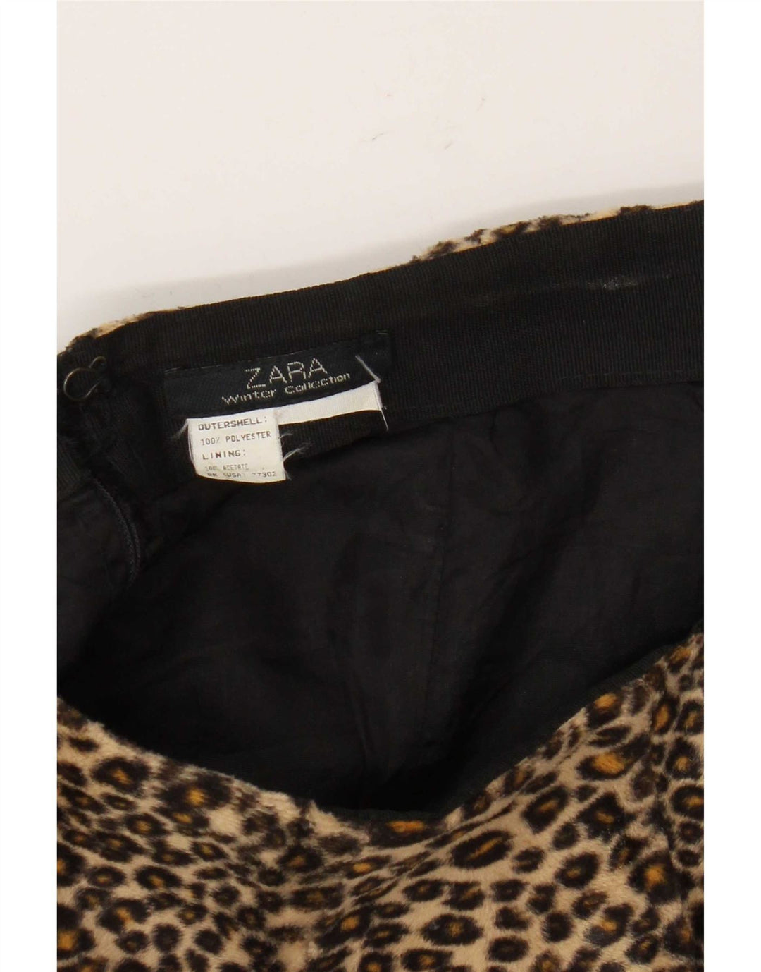 Gonna a tubino da donna Zara W32 grande in poliestere con stampa animalier marrone