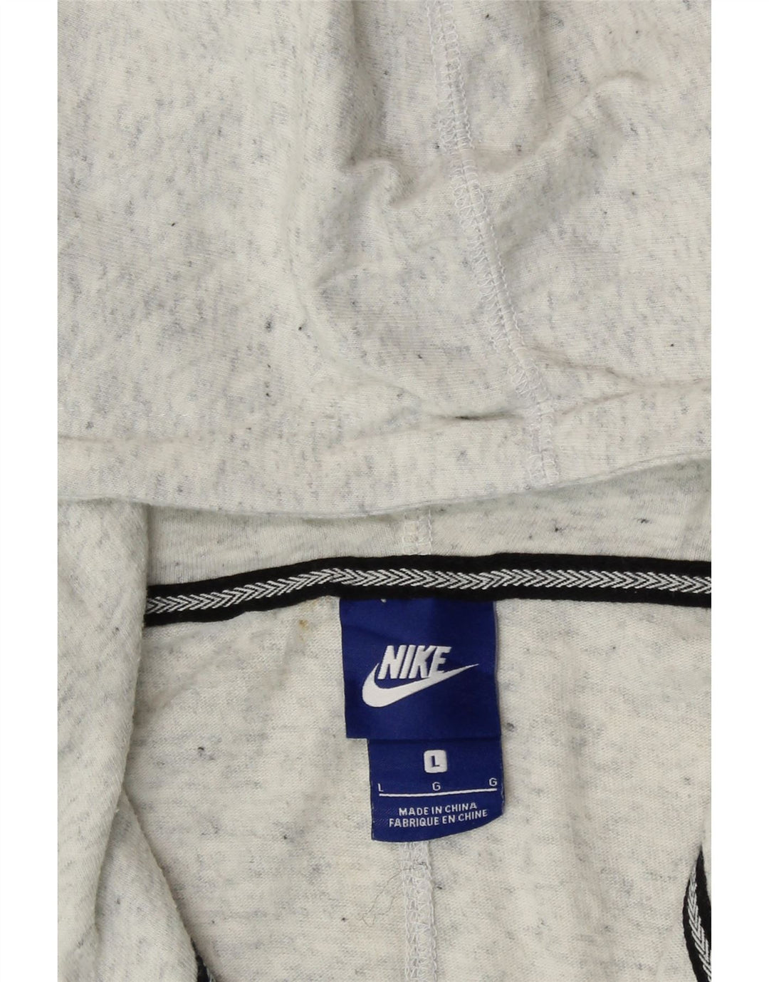 NIKE Womens Zip Hoodie Sweater UK 16 Large Grey Flecked Polyester Vintage Nike and Second-Hand Nike from Messina Hembry 